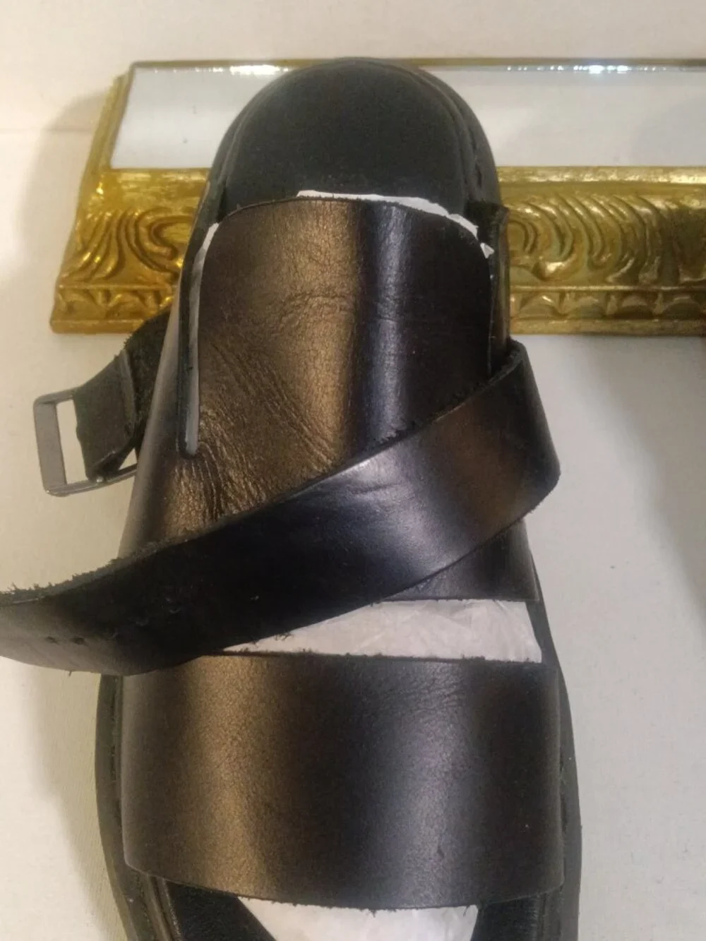 Dr. Martens Air Ware BRELADE Slip-In Brando Black Leather Sandal  Never Worn